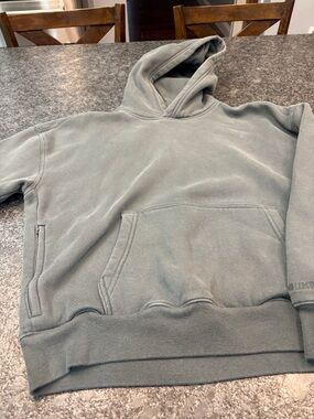Hollister Men's Hooded Pullover Sweatshirt in Sage Green